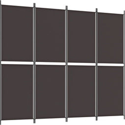 vidaXL - Kamerscherm - met - 4 - panelen - 200x220 - cm - stof - bruin