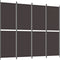 vidaXL - Kamerscherm - met - 4 - panelen - 200x220 - cm - stof - bruin