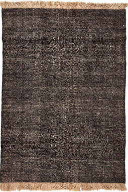 MOMO Rugs Nordic Nature Black Vloerkleed - 60x90 - Rechthoek - Laagpolig,Structuur Tapijt - Modern - Beige, Bruin, Zwart