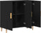 vidaXL - Sideboard - Zwart - Eiken - 90x34x80 - cm - Houtbewerkt