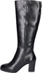 Tamaris Laarzen - Hoge Laarzen - Leer - 7,5 cm Hak - Zwart