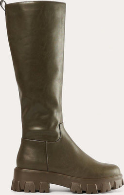 NA-KD Profile Shaft - Dames Laarzen - Kniehoog - Hakhoogte 5 cm - Khaki