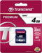 Transcend Premium SD-kaart - 4GB - Class 10 - 10 Mb/s schrijfsnelheid (1 stuk)