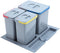 Teka Eco Easy 60 - Afvalscheidingssysteem 3 containers - Grijs