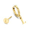 CO88 Collection Alphabet 8CE 70368 Stalen oorknop en oorring - letter L - 6 mm and 12mm - Goudkleurig