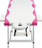 vidaXL - Massagetafel - inklapbaar - 2 - zones - aluminium - wit - en - roze