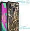 iMoshion Hoesje Geschikt voor Samsung Galaxy A40 Hoesje Met Koord - iMoshion Design Hoesje met Koord - Goud / Zwart / Golden Leaves