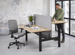 Duo bench elektrisch verstelbaar zit/sta bureau Teez breed 180CM diep 80/80CM bladkleur Speciale Kleur framekleur Wit (RAL9010)