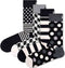 Happy Socks 4-pack sokken - Heren & Dames - Klassiek zwart-wit (4 paar)