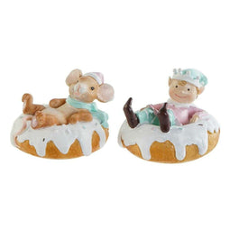 Decoratieve figuren DKD Home Decor Hars Muis (2 pcs) (11.5 x 11 x 8 cm)