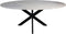Ovale eettafel - 180x100x76 - Wit/zwart - Marmer/metaal