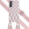 Selencia Hoesje Geschikt voor Samsung Galaxy S21 Hoesje Met Koord - Selencia Siliconen design hoesje met afneembaar koord - Roze / Irregular Check Sand Pink