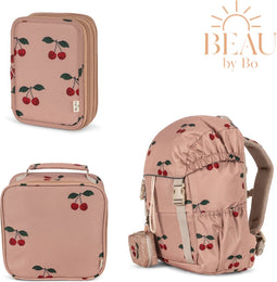BEAU by Bo Konges Sløjd Back to School set - Clover rugzak, Thermo lunchzak en Pennenzak - Ma Grand Cerise Mahogany