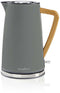 Nedis KAWK510EGY - Elektrische waterkoker 1,7L 2200W - Roestvrijstaal hout rubberlak