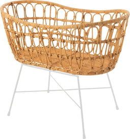 J-Line Kinderbed Matras Rotan/Metaal Naturel/Wit