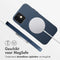Accezz MagSafe Leather Backcover - Soft case - Krasbestendig - Donkerblauw (iPhone 12 Pro)