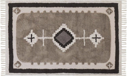 GEYVE - Laagpolig vloerkleed - Beige - 140 x 200 cm - Katoen