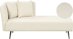 RIOM - Chaise longue - Wit - Linkszijdig - Bouclé