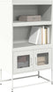 vidaXL - Hoge - kast - 68x39x123 - cm - staal - wit