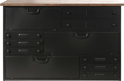 Werkplaatskast | Zwart Met Bruin