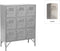 J-Line kast - 9 deuren - metaal - zilver - woonaccessoires
