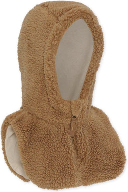Konges Slojd Teddy nekwarmer met muts - 2 in 1 - Tobacco brown - Maat 5-8 jaar