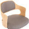 vidaXL - Eetkamerstoel - draaibaar - gebogen - hout - en - stof - taupe