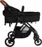 vidaXL - Kinderwagen - 3-in-1 - staal - antracietkleurig - en - zwart