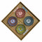 Sushi-set DKD Home Decor Multicolour Bamboe Keramiek Mandala Orientaals 34 x 34 x 6,5 cm (12 Onde...