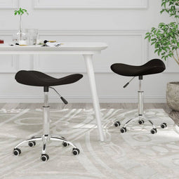 vidaXL - Eetkamerstoelen - draaibaar - 2 - st - kunstleer - zwart