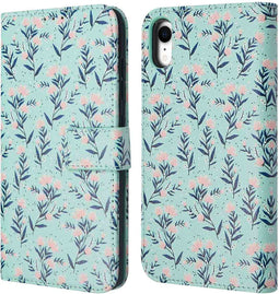 iMoshion Hoesje Geschikt voor iPhone Xr Hoesje Met Pasjeshouder - iMoshion Design Bookcase smartphone - Blauw / Blue Flowers