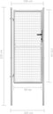 vidaXL - Poort - 105x225 - cm - gegalvaniseerd - staal - zilverkleurig