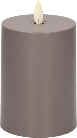1x Antraciet grijze LED kaarsen / stompkaarsen 13 cm - Luxe kaarsen op batterijen met bewegende vlam en timer