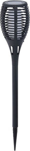 1x Solar fakkels/toortsen vlam effect zwart tuinverlichting op zonne-energie 49 cm - Tuindecoratie/accessoires - Tuinverlichting - Tuinlampjes - Buiten verlichting - Solar/zonne-energie lamp voor in de tuin