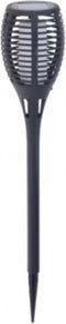1x Solar fakkels/toortsen vlam effect zwart tuinverlichting op zonne-energie 49 cm - Tuindecoratie/accessoires - Tuinverlichting - Tuinlampjes - Buiten verlichting - Solar/zonne-energie lamp voor in de tuin