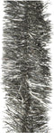 1x stuks kerstslingers antraciet (warm grey) 270 x 7 cm - Folie lametta guirlandes/slingers kerstversiering