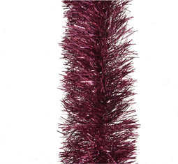 1x stuks kerstslingers framboos roze (magnolia) 270 x 10 cm - Folie lametta guirlandes/slingers