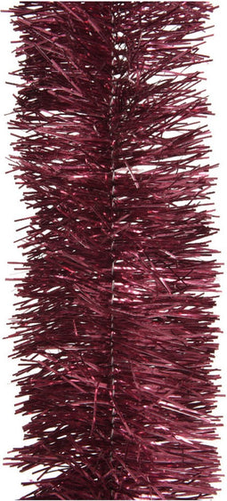 1x stuks kerstslingers framboos roze (magnolia) 270 x 7 cm - Folie lametta guirlandes/slingers kerstversiering