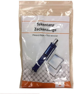 1x Stuks kunststoftekentangen/tekenpincetten met 2x alcohol pads - Teek/teken verwijderen set