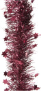 1x stuks lametta/folie sterren slingers framboos roze (magnolia) 10 cm x 270 cm - kerstslingers/kerst guirlandes
