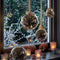 1x stuks verlichte glazen kerstballen aan touw met 15 lampjes zilver/warm wit 10 cm diameter - Decoratie kerstballen met licht