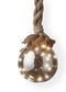 1x stuks verlichte glazen kerstballen aan touw met 30 lampjes zilver/warm wit 15 cm - Decoratie kerstballen met licht