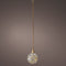 1x stuks verlichte glazen kerstballen met 30 lampjes koper/warm wit 14 cm - Decoratie kerstballen met licht