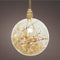 1x stuks verlichte glazen kerstballen met 30 lampjes koper/warm wit 14 cm - Decoratie kerstballen met licht