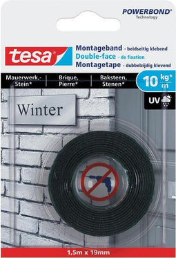 1x Tesa dubbelzijdig montagetape op rol voor baksteen 1,5 meter - Klusmateriaal - Huishoudartikelen - Tesa Powerbond - Waterproof - Montagetape - Dubbelzijdig tape