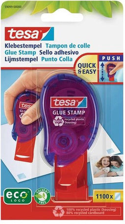 1x Tesa lijmstempel 1100 pads - Hobby/knutselbenodigdheden - Stempellijm - Plakken/lijmen - Knutselen - Knutsellijm voor op kantoor en thuis
