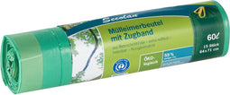 1x15 Secolan Pedaalemmerzakken met trekband 60 l groen