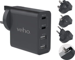 Veho VAA-700-TA45 - Power adapter/inverter - 20 W - Grijs
