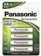 1x4 Panasonic Accu NiMH Mignon AA 2450 mAh oplaadbaar Evolta
