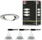 Paulmann Nova - LED-inbouwlamp - 3x6,5W 3x460lm 2700K zwenkbaar rond 84mm staal geborsteld (1 stuk)